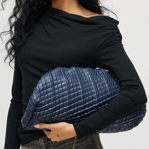 New Oversized Woven Bag in Slate Navy | Dust Bag Included | Accessories | Pouch